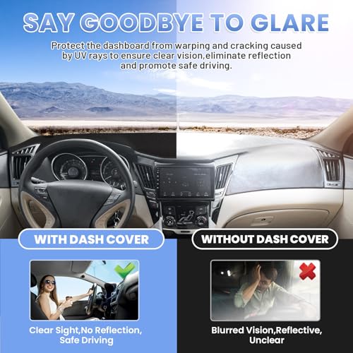 Sunsdrew Dash Cover for Hyundai Sonata 2011-2014 Dashboard Cover Mat - size: 11-14 Hyundai Sonata Dash Cover