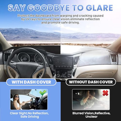 Sunsdrew Dash Cover for Hyundai Sonata 2011-2014 Dashboard Cover Mat - size: 11-14 Hyundai Sonata Dash Cover