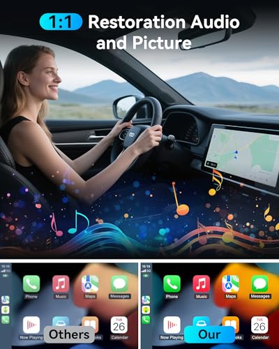 Burnt Sugar Wireless CarPlay Adapter for iPhone, Ultra-Mini USB Adapter for Apple CarPlay Convert Wired to Wireless, Stable Low-Lag Connection Plug & Play for iOS 10+ & Cars from 2016+ (Purple)