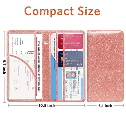 CoBak Car Registration and Insurance Holder - color: L-Glitter Rose Gold