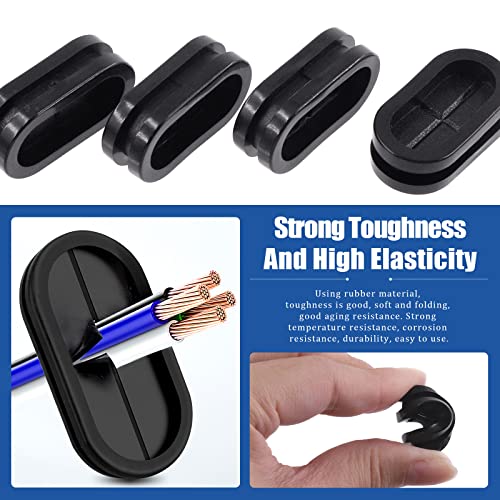Glarks 10Pcs 1/2" x 1-1/16" - 13 x 27mm Oval Closed Rubber Grommet, Drill Hole Double-Sided Firewall Hole Plug Wire Protection Electrical Wire Gasket for Wire, Plug, Automotive, Plumbing - size: 1/2" x 1-1/16"
