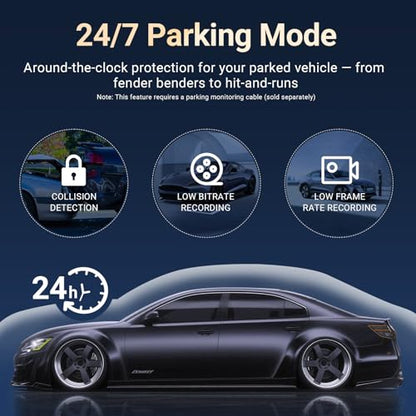 4K Dash Cam Front and Rear, Car Dash Camera with Built-in GPS, 5GHz WiFi, Night Vision, G-Sensor, 64GB SD Card, Loop Recording, 3.59 Inch Screen, 170° Wide Angle, Parking Monitor
