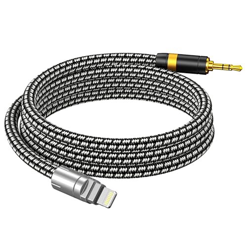 Lighting to 3.5mm Audio Cord 1.6FT, Audiophile Lighting to 1/8 Inch Aux Audio Cable Headphone Jack Adapter Male Aux Stereo Audio Cable Compatible for iPhone 14/13/12/11/XR/X/8/7 - size: 1.6ft, style: Lightning to 3.5mm