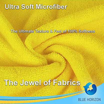 Yellow Microfiber Cleaning Towels, 36-Pack Dual-Sided Ultra Soft Plush Washcloth, Professional Grade Premium Microfiber Detailing Cleaning Cloths, Car, Household and Commercial (Yellow, 16" x 16") - color: Yellow