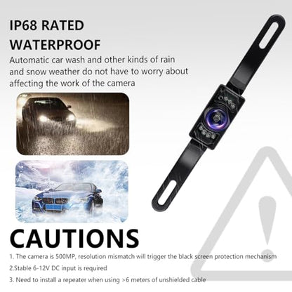 Back Up Camera for Cars with 8 Light,SD Night Vision License Plate Backup Camera with 170° Wide Angle,Universal Rear View Camera for Cars Includes Mounting Accessories
