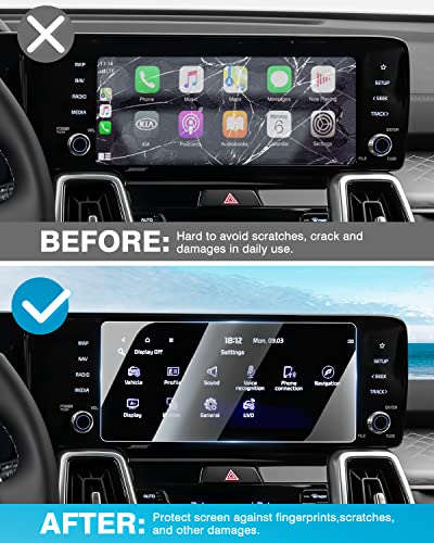 Karltys 2pc Screen Protector Kia Sorento 2021~2023 10.25 inch (S, EX, SX, SX Prestige, SX Prestige X-Line)[No Glare & Fingerprint] Tempered Glass Kia Sorento Accessories - size: 10.25"Kia Sorento 2021~2023