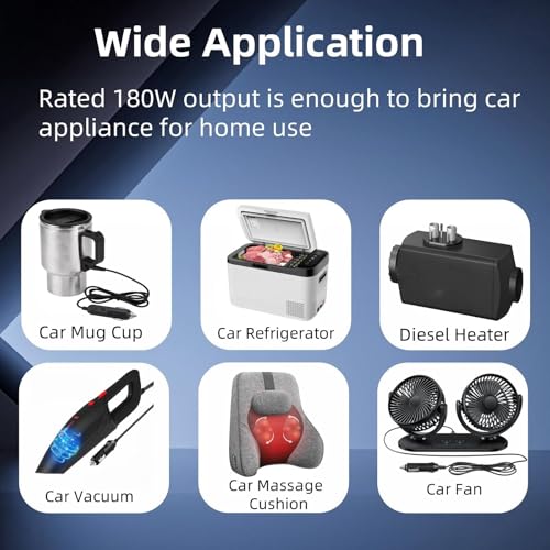 180W AC to DC Converter, 110V-240V to 12V/15A, Cigarette Lighter Socket AC/DC Adapter Power Supply for Car Inflator,Car Refrigerator,Car Vacuum, 7.2FT - color: 12V 15A