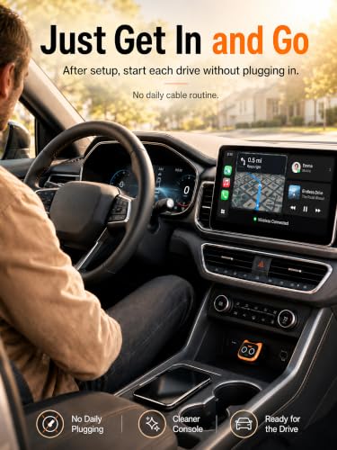 Wireless CarPlay & Android Auto Adapter, Two-Phone Switch Button