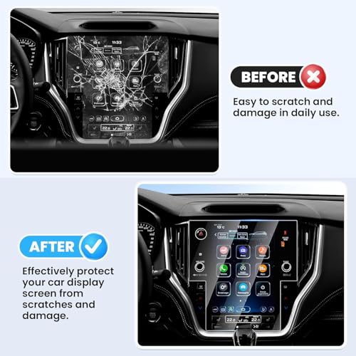 Canvcle Screen Protector for 2020-2025 Su-baru Outback Legacy, 11.6 Inch Touch Screen Protector Tempered Glass Navigation Display Screen Cover Infotainment Protective Film - size: 2020-Present Outback Legacy 11.6 Inch