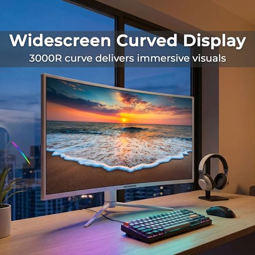 Deco Gear 39 Curved Ultrawide Gaming Monitor, 2560 x 1440, HDR400, 165 Hz, 99% sRGB, HDMI 2.0, DP 1.4 Limited White Edition - Exclusive - size: 39 Inch