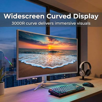 Deco Gear 39 Curved Ultrawide Gaming Monitor, 2560 x 1440, HDR400, 165 Hz, 99% sRGB, HDMI 2.0, DP 1.4 Limited White Edition - Exclusive - size: 39 Inch
