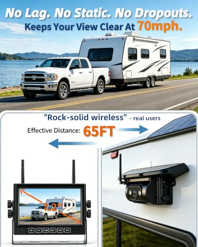 HD 1080P Dual Wireless Backup Camera: 15200mAh Battery Up to 3-Day Trip - size: 7.2" Dual RV Backup Camera