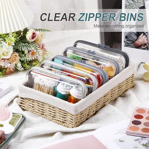 Sanwuta 6 Clear Hard Zipper Case, Blue-green, 7.48 x 3.94 x 2 Inch - color: Blue-green, size: 7.48 x 3.94 x 2 Inch