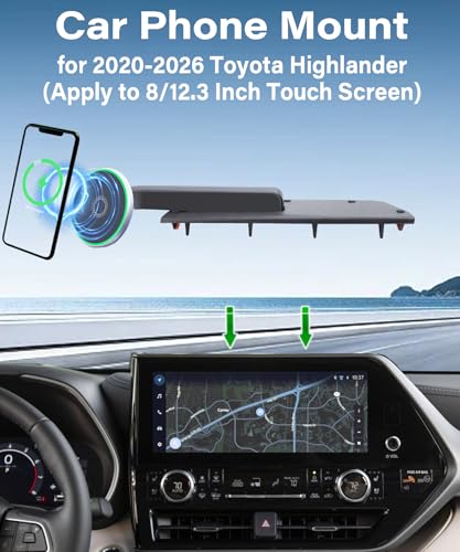 Car Phone Mount for 2020-2026 Toyota Highlander Accessories - size: fit for 2020-2026 Toyota Highlander