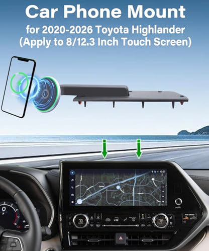 Car Phone Mount for 2020-2026 Toyota Highlander Accessories - size: fit for 2020-2026 Toyota Highlander