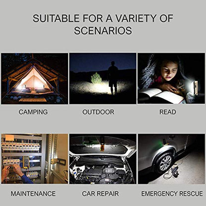 Magnetic LED Portable Working Light Rechargeable LED Work Flashlight Super Brightness 180 Rotatable Folding Snap Working Light for Car Repairing Emergency Camping Mountain Climbing