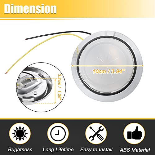 X AUTOHAUX 12V Car Reading Light LED Round Dome Light Trunk Lamp Kit Car Interior Roof Ceiling Light for Pontiac GTO for Buick Regal for Chevrolet Malibu