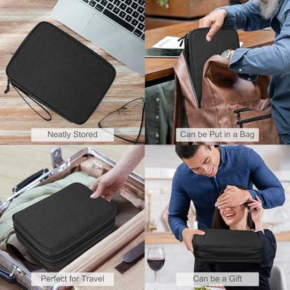 FYY Electronic Organizer, Travel Tech Pouch Bag, Extra Large, Black - color: Black, size: 10.8 x 8 x 3.15 inches