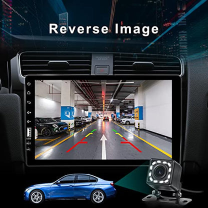 Single Din Car Stereo with Bluetooth 9 Inch HD Touch Screen Car Stereo with Backup Camera + External Microphone + FM MP5 Player Car Audio Receivers Support Mirror Link SWC USB EQ Car Radio