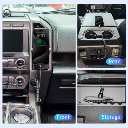 110W Retractable Car Charger, 3‑Port Cigarette Lighter Adapter, 5.7 ft Retractable USB‑C Cable, Car Charger USB C Fast Charge for iPhone 17/16/15 Series, Galaxy S25/S24 and More