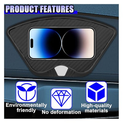 YoRise Car Dashboard Non Slip Mat, 10.62'' x 5.98'' PVC Carbon Fiber Sticky Dash Pad, Cell Phone Holder Adhesive Mat, Car Dash Gripping Pad Storage Tray for Keys, Sunglasses, GPS (CarbonFiber) - color: CarbonFiber