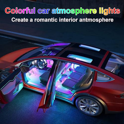 RGB Car LEDs Interior Lights with Smart APP Control,Under Dash Led Lights Kit with DIY Mode and Music Mode,5V LED Strip Lights for Cars, Trucks,Suvs