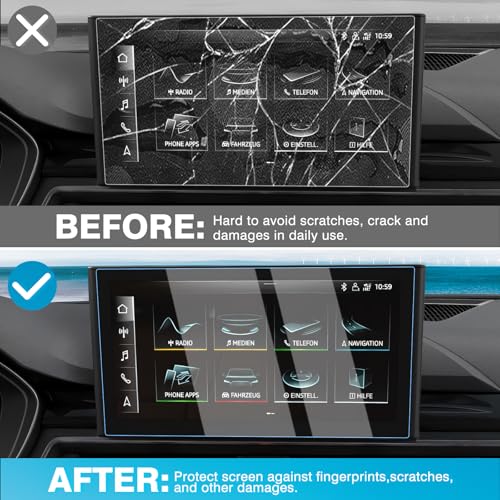 Karltys [Upgrade 2 Pack 2020-2025 Audi A4 A5/2021-2025 Audi Q5 Screen Protector 10.1-Inch [No Glare & Fingerprint] for Touchscreen, HD Clear Tempered Glass Protector Audi Accessories - size: 2020-2025 Audi A4 A5/2021-2025 Q5 10.1-Inch