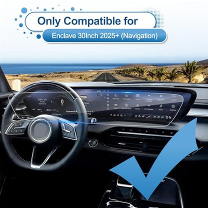 2025 2026 Enclave Screen Protector for Buick Enclave (Preferred/Sport Touring/Avenir) Ultrawide 30-inch Display, 9H Tempered Glass 2026 2025 Enclave Accessories Anti-Scratch&HD Transparent 30"