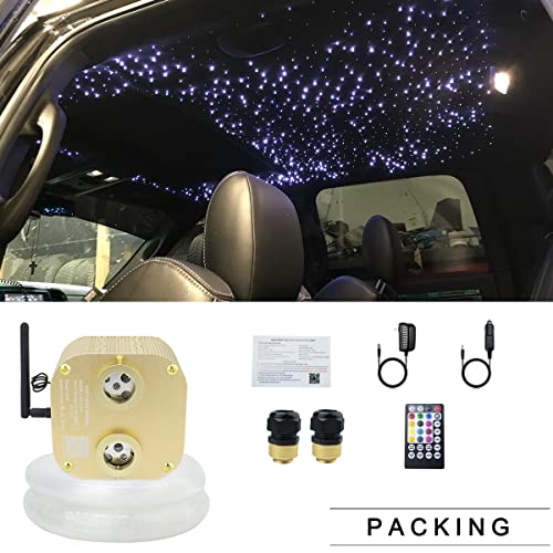 AZIMOM 2022Upgraded Bluetooth 20w Twinkle Fiber Optic Lights Star Ceiling Lighting Kits Mixed 860pcs*13.1ft Fiber Strands Dual Port RGBW Music Remote APP Control Light Source Home Car Ceiling Décor - size: Star+860pcs*(0.03+0.04+0.06)in*13.1ft