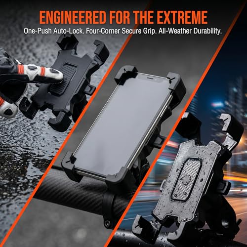 Bike Phone Holder Handlebar, Motorcycle Phone Mount, ATV Cell Phone Clamp, Scooter Phone Clip for 4.7-7.0" Smartphones, Universal Phone Holder