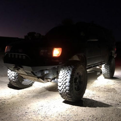2 Pods LED Rock Lights, Ampper Waterproof LED Neon Underglow Light for Car Truck ATV UTV SUV Offroad Boat Underbody Glow Trail Rig Lamp (White) - color: White, size: 2 Pods