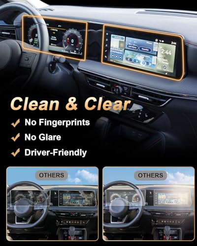 2026 Nissan Kicks Screen Protector - For 2025-2026 Kicks 12.3-Inch Navigation + 12.3-Inch Instrument Screen Protector - 4 Pcs Nano Film For 2025 2026 Nissan Kicks(SV/SR) Accessories Anti Fingerprints