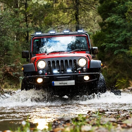Nilight 2PC 4Inch Triple Row Led Light Pods 60W Flood Spot Combo 6000LM 2Pcs 6.5 Inch 120W Triple Row Light Bar Flood Spot Combo 12000LM Driving Boat Off Road Trucks Lights (ZH042) - color: 4.3Inch Pods+ 6.5 Inch Pods White