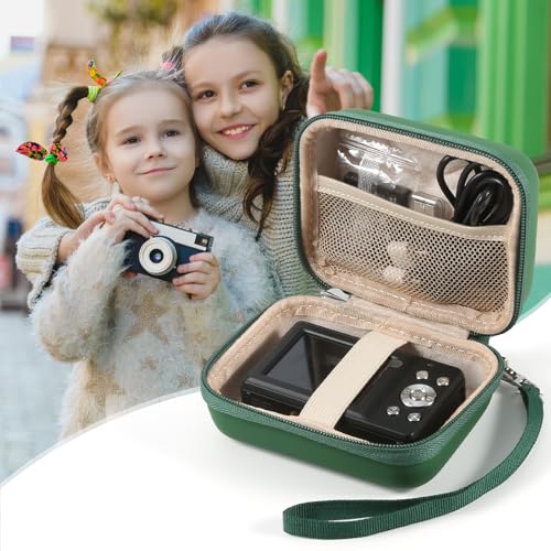 Digital Camera Case for AbergBest 21 Mega Pixels 2.7" LCD Rechargeable HD/Kodak Pixpro/Canon PowerShot ELPH 180/190/Sony DSCW800/DSCW830 Cameras, Travel Carrying Protective Case for Camera- Darkgreen - color: Green