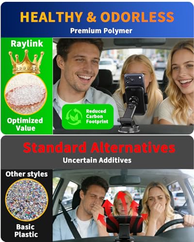 NO.1 Best【Fixed Integrated 122lb】Military-Grade Car Phone Holders Windshield Dashboard Vent【Upgraded Suction & Clip】Cell Phone Mount with Patent & Safety Certs for iPhone 17 Pro Max 16 15 Samsung