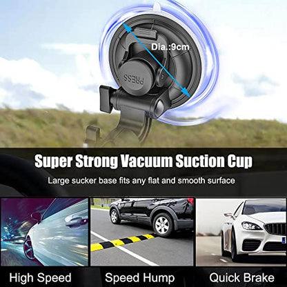 Car Windshield Tablet Mount Holder for 4-13" iPad Device, 360° Rotation Car Window Heavy Duty Suction Cup Tablet Holder for iPad Pro 12.9 10.5 9.7, iPad Air Mini, Samsung Tab, Kindle Fire