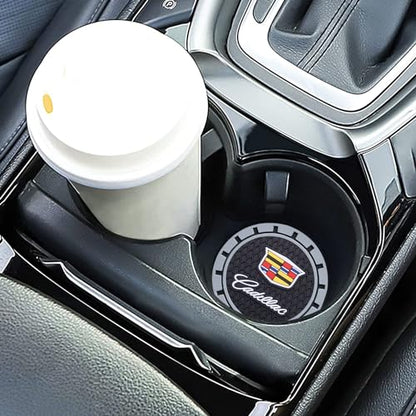 Car Cup Holder Coaster for Cadillac Escalade CT4 CT5 CT6 ATS CTS SRX XT5 Recessed Silicone Cupholder Coaster Interior Accessories 2.75in 2Pack - color: Gray-02