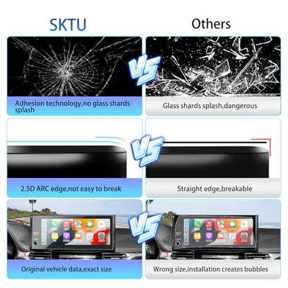 SKTU Upgrade for 2025 2026 Toyota Sienna Screen Protector 12.3 Inch for 2025+ Toyota Sienna (XLE/XSE/Woodland Edition/Limited/Platinum) 12.3-Inch Navigation Toyota Sienna 2025 2026 Accessories Tempered Glass [9H Hardness, Ultra HD, Anti-Glare&Scratch] - c