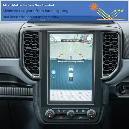 [Anti Glare] Tempered Glass Screen Protector for Ford Ranger (2024-2026) XL/XLT 10.1 Inch Infotainment Touchscreen [9H] [Anti Fingerprint] (Matte) - color: Ranger (2024-2026) 10.1" - Matte
