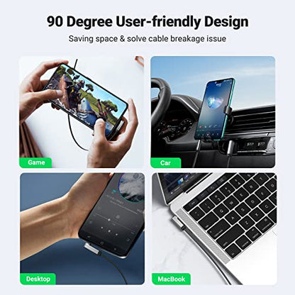 UGREEN 3.5mm Audio Cable, Stereo Aux Cord, 90 Degree Right Angle, 1.5FT - size: 1.5FT