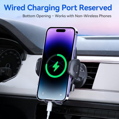 2026 New Car Vent Phone Holder [Thick Cases Friendly] Rotatable Universal Phone Mount for Your Car with Wide Clamp, Car Phone Holder Mount for iPhone 17 Pro Max 15 14 13 Samsung S25 - color: Black