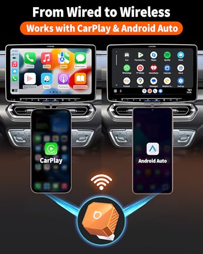 OTTOCAST Mini Pot 2-in-1 Wireless CarPlay & Android Auto Adapter (USB-A) - color: Orange 2 (USB-A)
