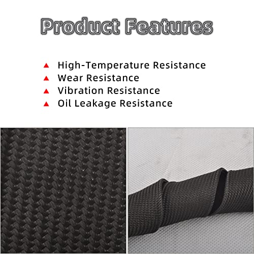 Black Fiberglass Heat Shield Sleeve 5 Feet x 1‘’ Inch - size: 1''X 5'