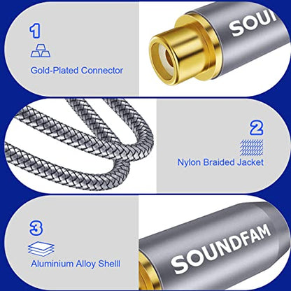 RCA Extension Cable,Subwoofer Cable Male to Female Gold-Plated for Home Theater, TV, Amplifier, Speaker etc-Grey(16ft/5M) - size: 16ft/5M, style: Subwoofer M/F