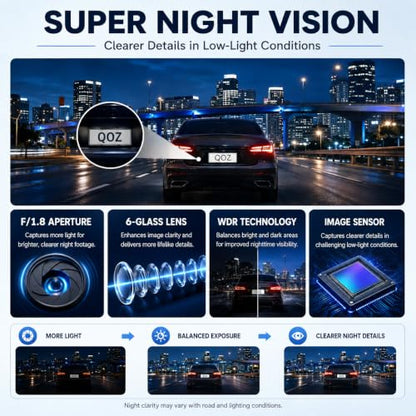 3 Channel Mirror Dash Camera, 4K/3K+2.5K/1080p+1080p Rear View Mirror Camera with GPS, APP Control, WDR Night Vision, G-Sensor, Loop Recording, 24 Hours Parking Monitor, 64GB Card Included - style: 4K/3K Front +2.5K/ 1080P Rear +1080P Inside