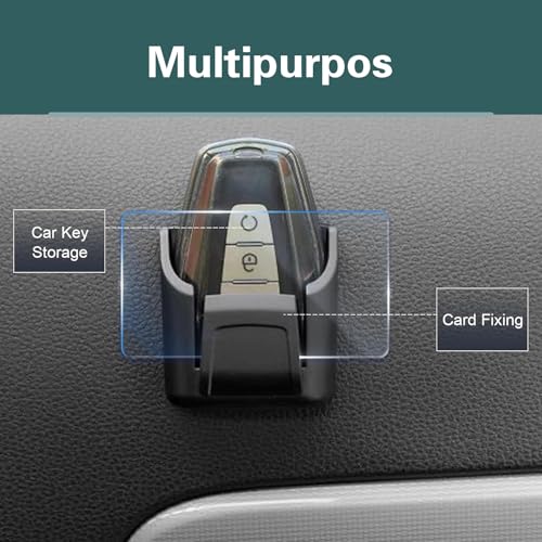 2 PCS Car Key Fob Holder, Car Garage Key Card Holder for Dashboard, Multifunctional Organizer Key Remote Mount with Double-sided Adhesive Tape - size: 2 PCS