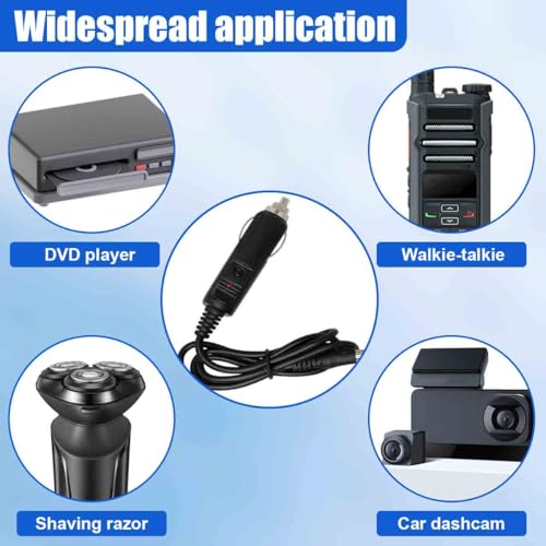12V Car Charger with 5V DC Power Cable, 11 Connectors (Black)