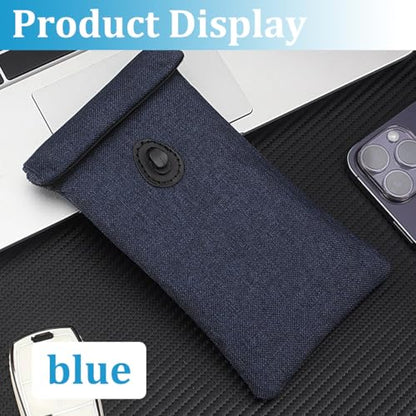 2PCS Faraday Bags for Car Key, Anti-Tracking Vehicle Faraday Key Fob Protector Cage for Privacy Protection, RFID Anti-Theft Automotive Signal Blocking Pouch, Universal Fit (Blue) - color: Blue