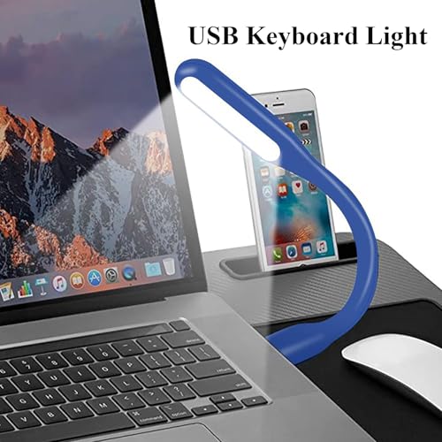 Mini Flexible Light, Portable USB Led Reading Night Lamp for PC Laptop Computer Notebook Power Bank - 2 Pack (Dark Blue) - color: Dark blue