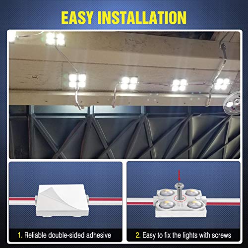 Nilight 40Leds Van Interior Light Kits White Led Ceiling Lighting Kit - size: 40Leds 10 Modules